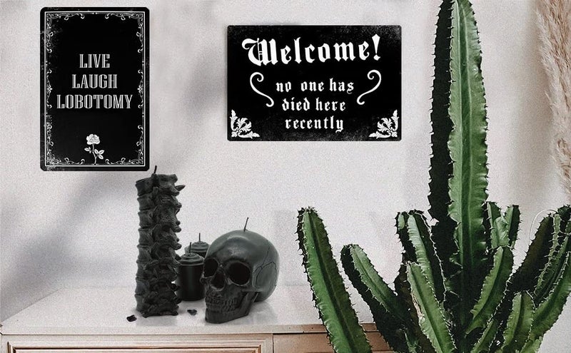 Bestylez Funny Dark Humor Goth Halloween Wall Decor Live Laugh Lobotomy Sign For Gothic Room  Home  Bedroom  Bathroom  Office 8 x 12 Inch (942) - Image 5